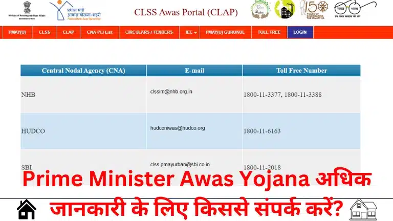 Prime Minister Awas Yojana अधिक जानकारी के लिए किससे संपर्क करें?