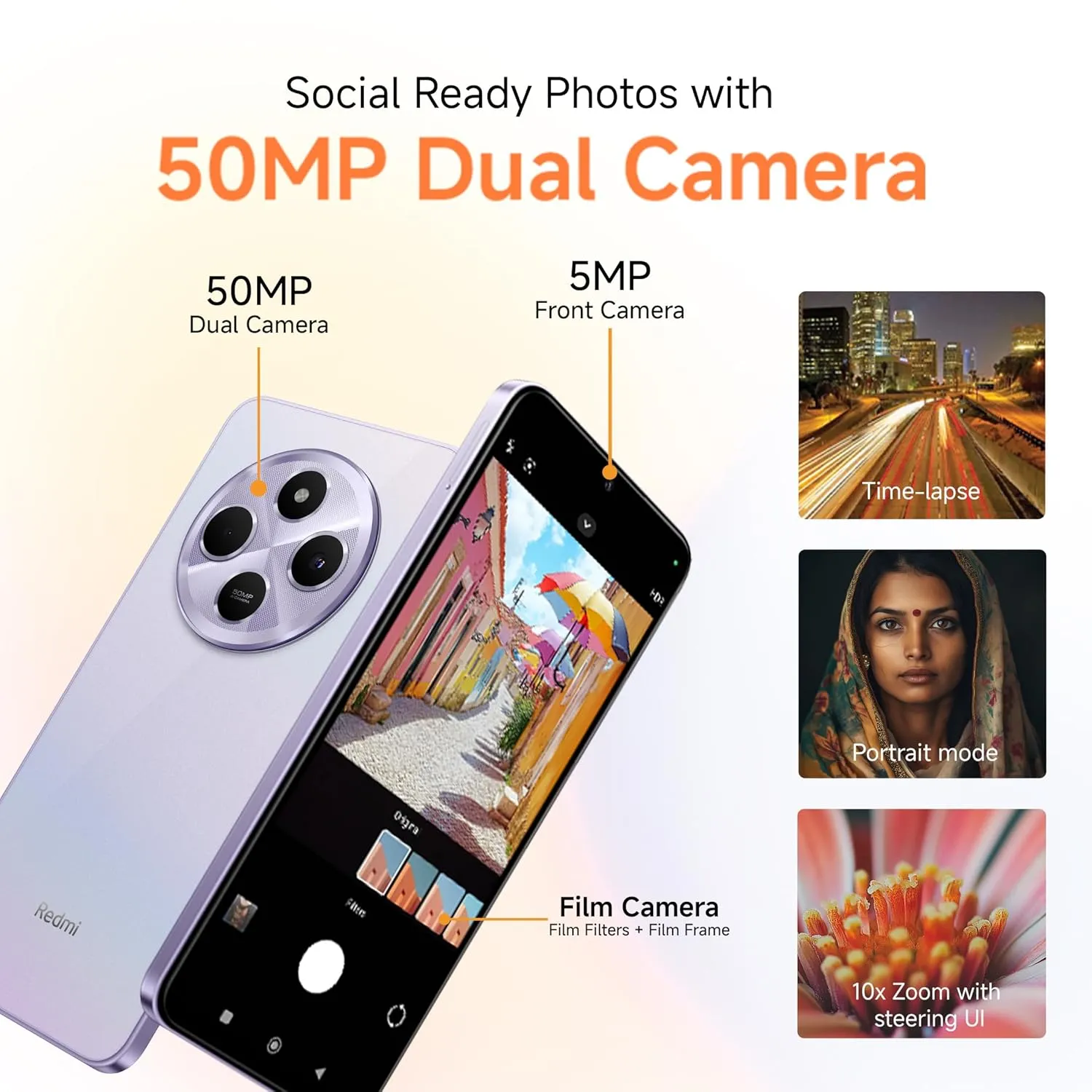Redmi A4 5G (स्पार्कल पर्पल, 4GB RAM, 128GB स्टोरेज) | ग्लोबल डेब्यू SD 4s Gen 2 | सेगमेंट का सबसे बड़ा 6.88in 120Hz | 50MP डुअल कैमरा | 18W फ़ास्ट चार्जिंग