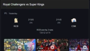 रॉयल चैलेंजर्स Bengaluru vs Chennai सुपर किंग्स मैच स्कोरकार्ड